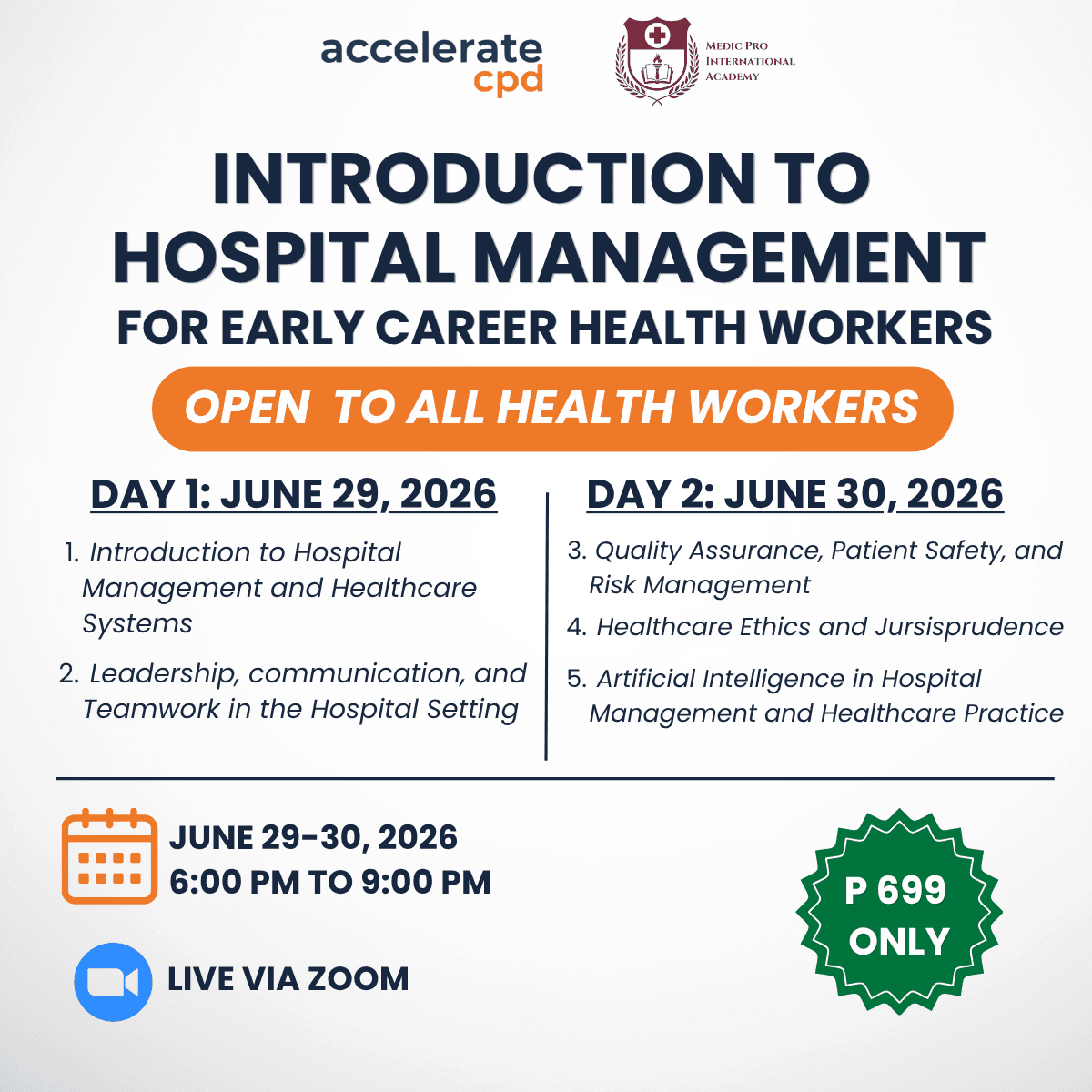 Introduction to Hospital Management for Early Career Health Workers