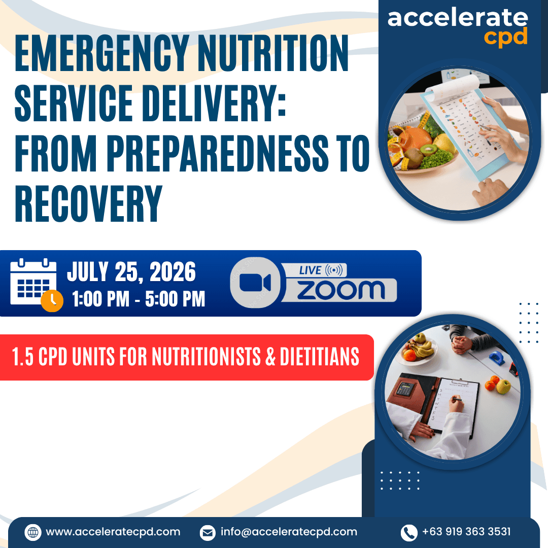 Emergency Nutrition Service Delivery: From Preparedness to Recovery