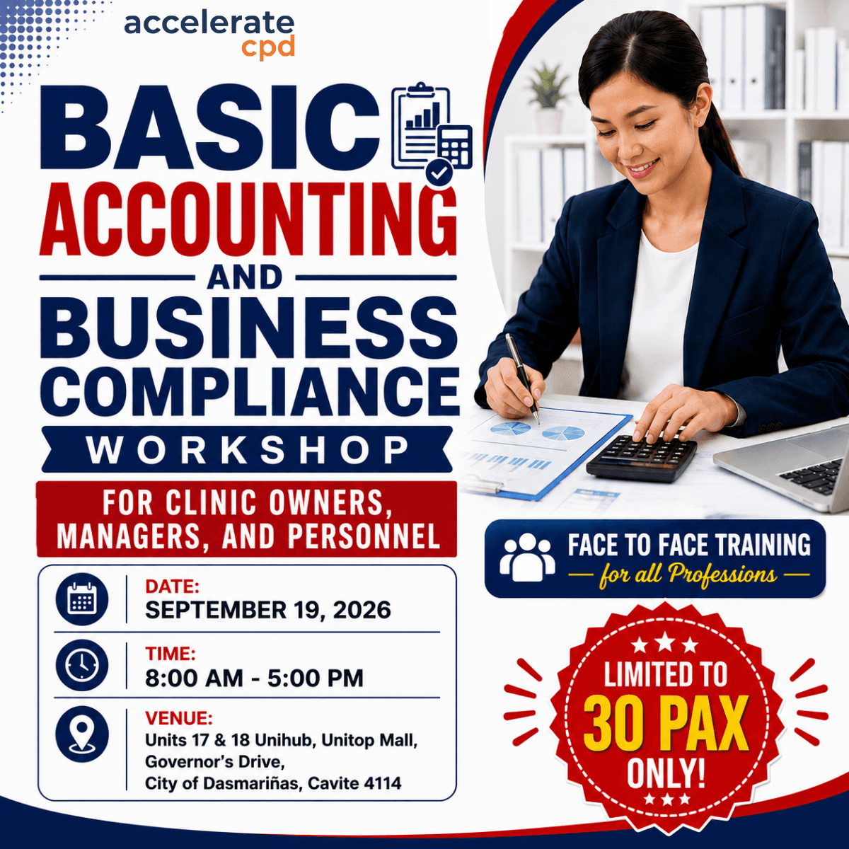 Basic Accounting and Business Compliancen Workshop for Clinic Owners, Managers and Personnel