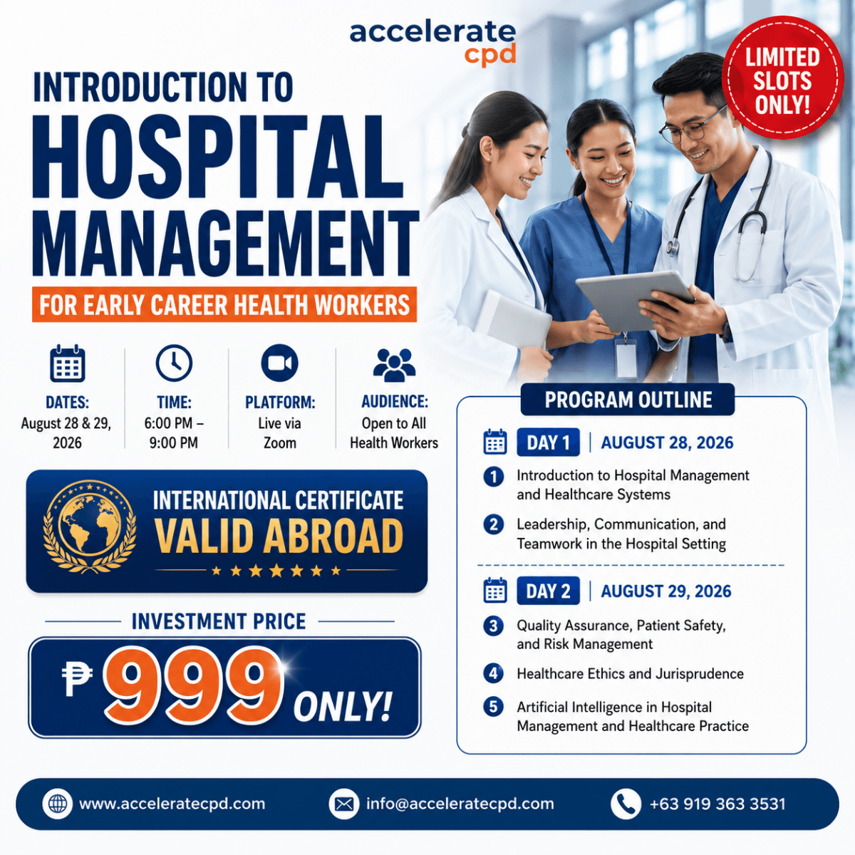 Introduction to Hospital Management for Early Career Health Workers